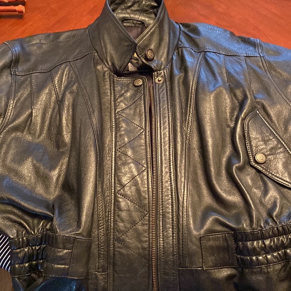 Vintage Heavyweight Leather Coat By F C I Leather Garments. See Pics! SZ L - Picture 10 of 15